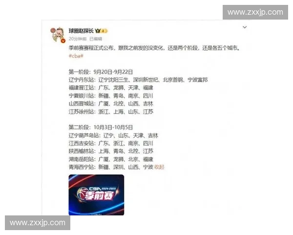 2025年CBA季前赛赛程全面公布 各队激战精彩看点提前揭晓